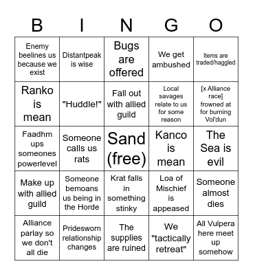 DPC Bingo Card