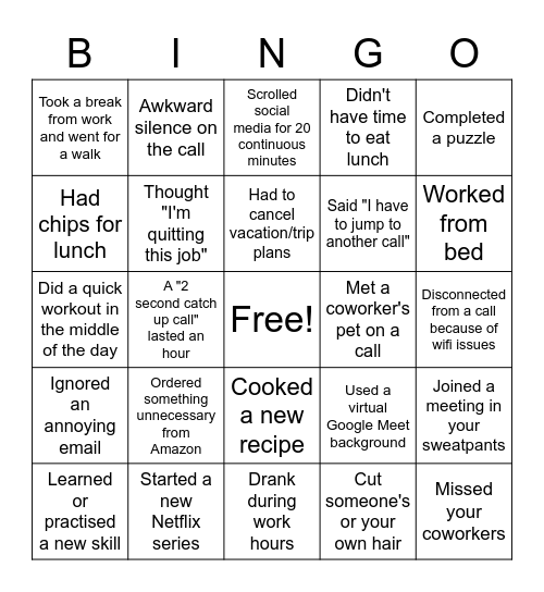 Lauren Order Bingo Card