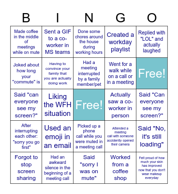 Remote Work BINGO Card