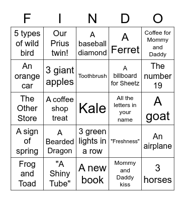 Quarantined Scavenger Hunt Bingo Card