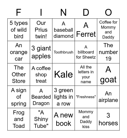 Quarantined Scavenger Hunt Bingo Card