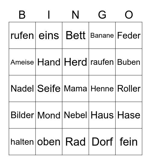 Bingo Card