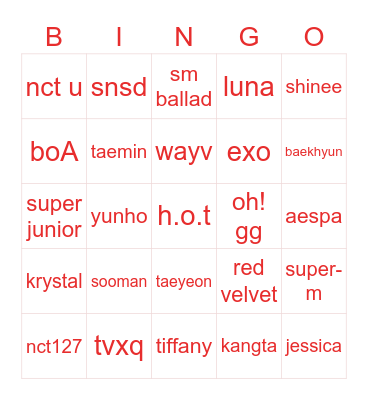 je Bingo Card