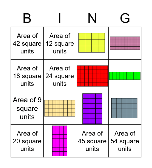 Area Bingo Card