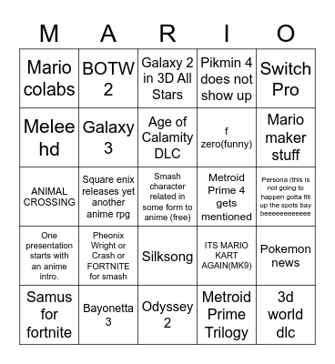 DIRECT LETS GOOOOOOOOO Bingo Card