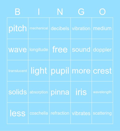 SOUND Bingo Card