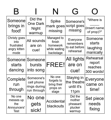 Tech Week Bingo Card