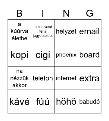 THE STRING FAMILY Bingo Card