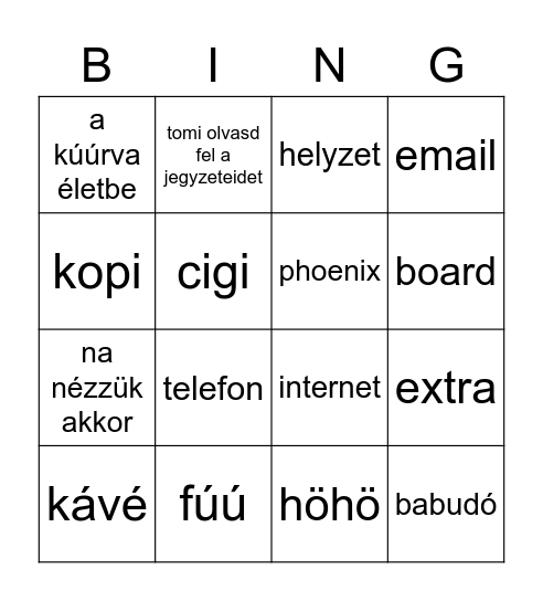 THE STRING FAMILY Bingo Card