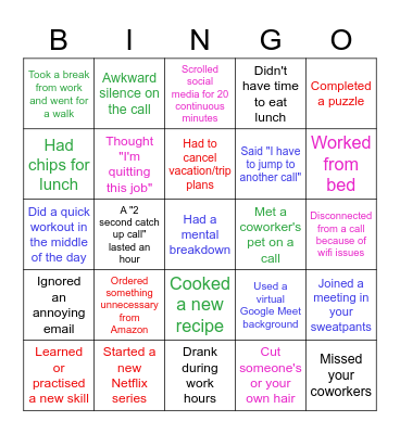 Lauren Order Bingo Card