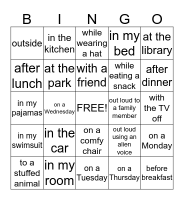 I Read Bingo Card