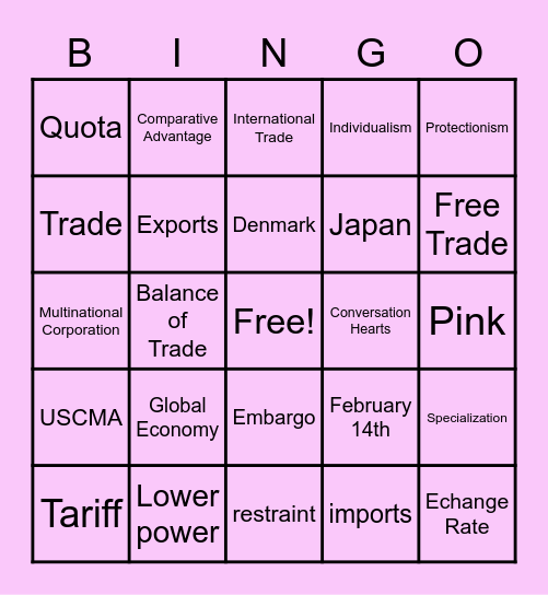 Intro to Business Bingo Card