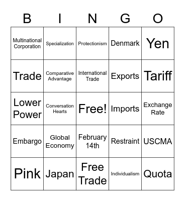 Introduction to Business Zach Lota Bingo Card