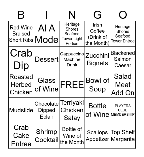 1/23 - 1/24 Bingo Card