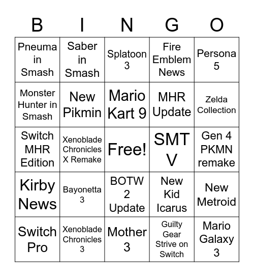 Direct Bingo Card