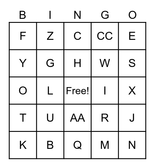 ACT TEAM Bingo Card