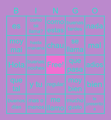 Spanish Bingo Card