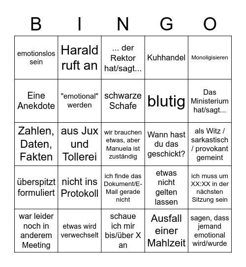 JF Bingo Card