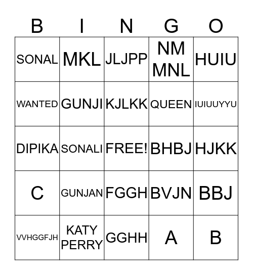 GUNJAN'S 18TH BIRTHDAY Bingo Card