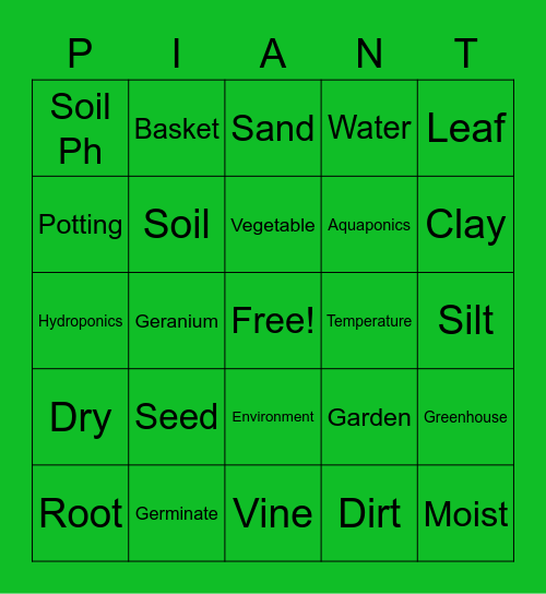 Plant Science Bingo Card