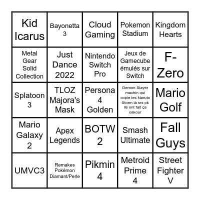 Direct du 18/02/2021 Bingo Card