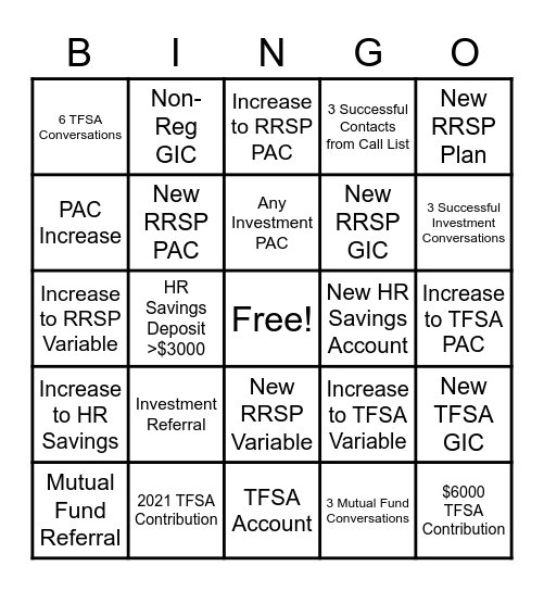 Let's Play BINGO - Round #2 Bingo Card