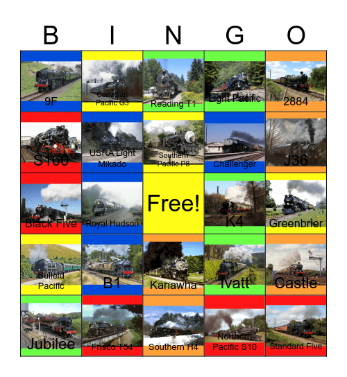 Historical Steam Engines that I would like to restore with my money one day Bingo Card