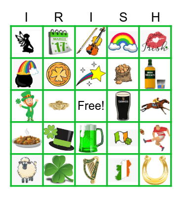 St. Patrick's Day Jingo Bingo Card