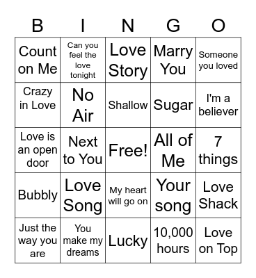 Valentine's Bingo! Bingo Card
