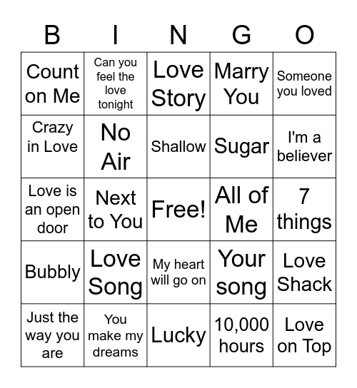 Valentine's Bingo! Bingo Card