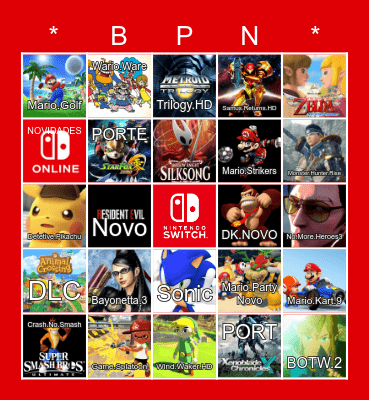 BINGO DA NINTENDO DIRECT Bingo Card