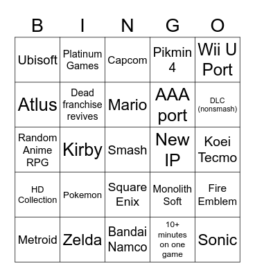 Direct Bingo Card