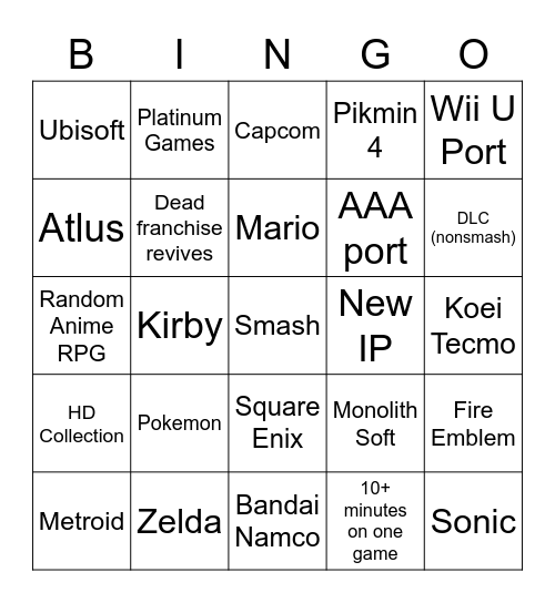 Direct Bingo Card