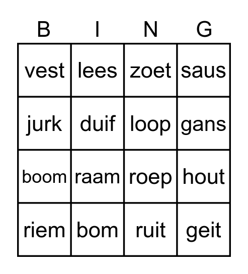 Bingo groep 3 Bingo Card