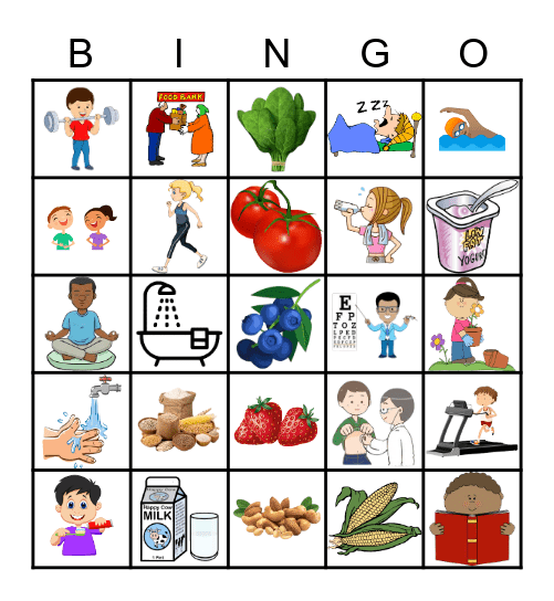 Healthy Living Bingo Card