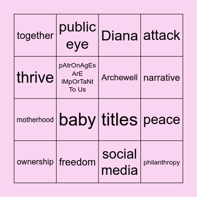 OPRAH AND THE HARKLE DEBACLE Bingo Card