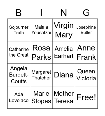 Woman's Day Bingo Card