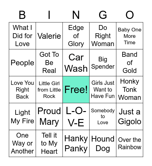 Lavinia Draper! Bingo Card