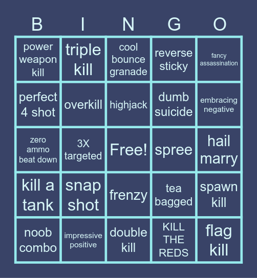 Halo Bingo Card