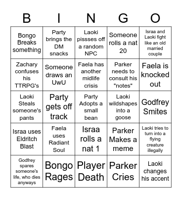 POA Bingo Card