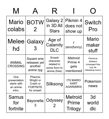 DIRECT LETS GOOOOOOOOO Bingo Card