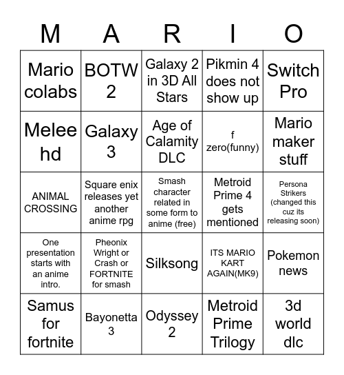 DIRECT LETS GOOOOOOOOO Bingo Card