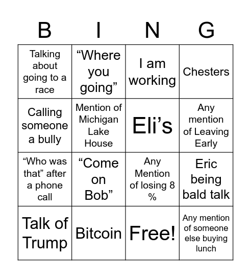 Mike Bingo Card