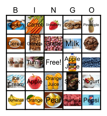 Food Bingo Card