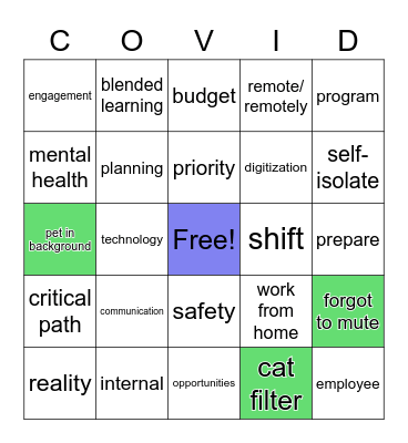 HR DEPT MEETING - FEB. 24, 2021 Bingo Card