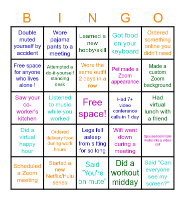 Medicrea-Medtronic WFH Bingo (English) ! Bingo Card