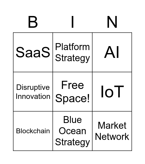 Startup Jargon Bingo Card
