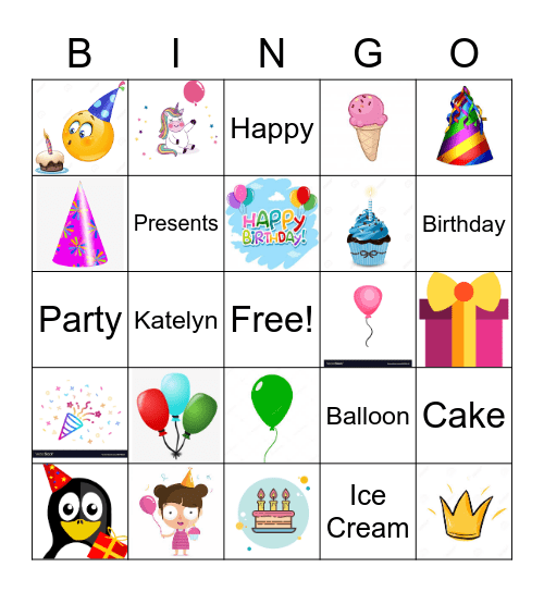 Katelyn's Birthday Bingo! Bingo Card