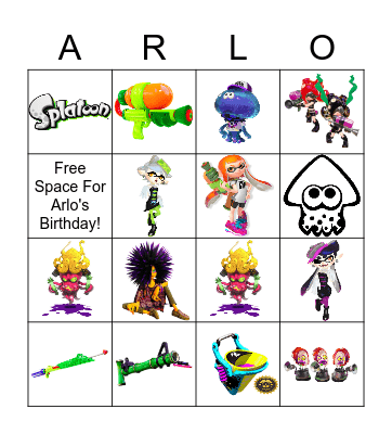 Splatoon Bingo Card