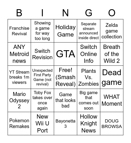 Direct 2/17/2021 Bingo Card